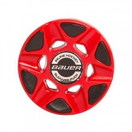 Шайба BAUER RH SLIVVVER PUCK BLACK SINGLE PCKGD,  RED  1049840 фото 1
